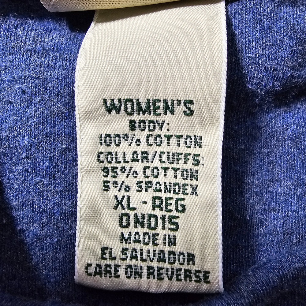 Women's L.L. Bean Heather Blue Turtleneck Pullover Size XL Reg 0ND15 100% Cotton - Picture 10 of 11
